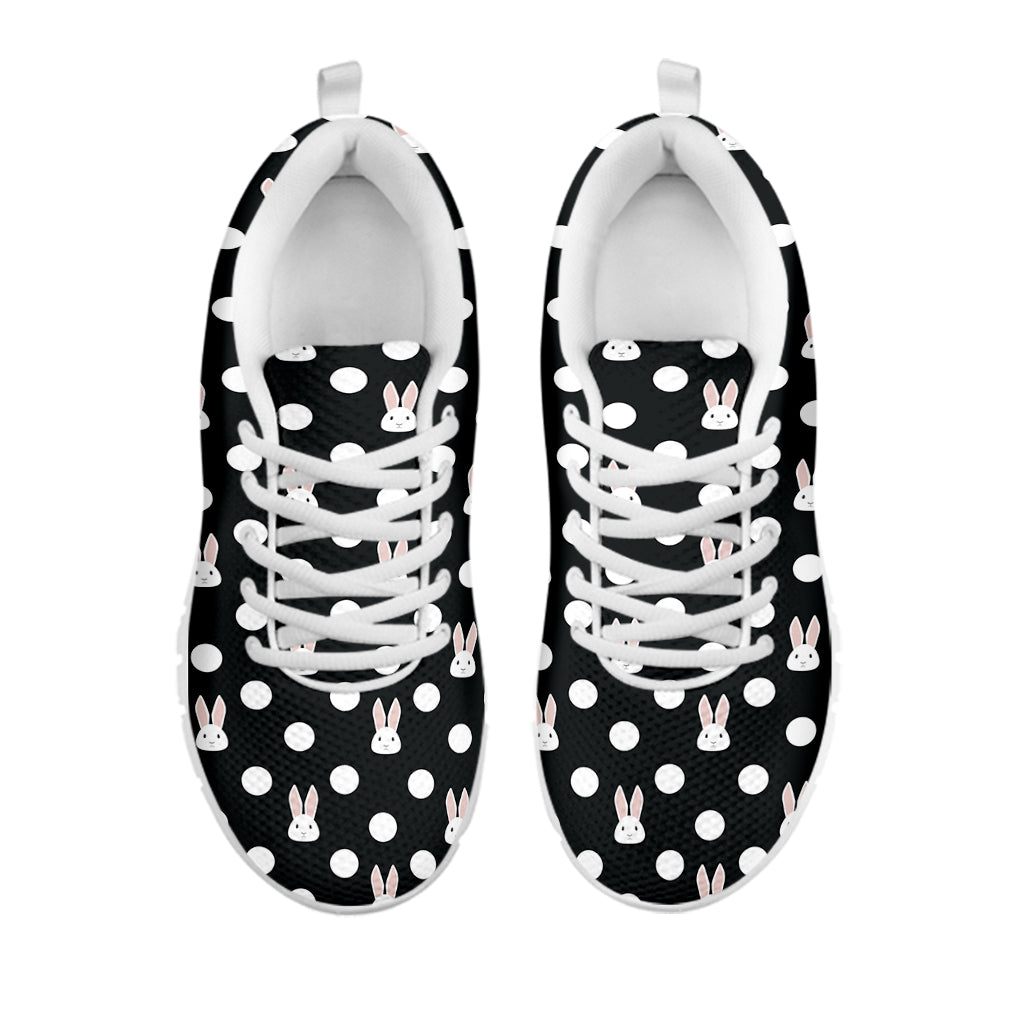 Polka Dot Rabbit Pattern Print White Sneakers
