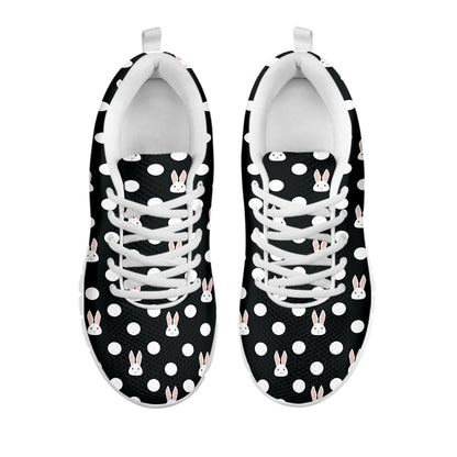 Polka Dot Rabbit Pattern Print White Sneakers
