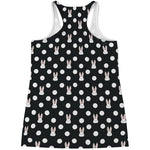 Polka Dot Rabbit Pattern Print Women's Racerback Tank Top
