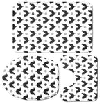 Polka Dot Rooster Pattern Print 3 Piece Bath Mat Set