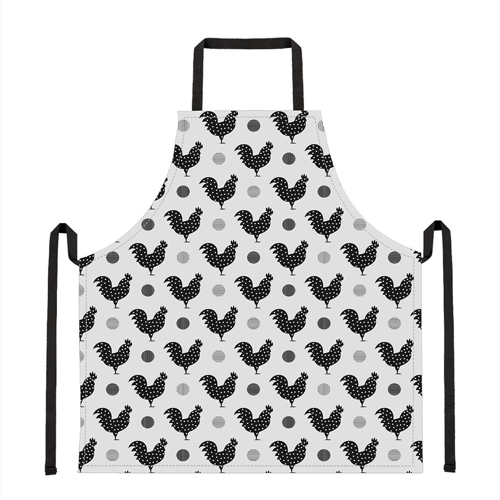 Polka Dot Rooster Pattern Print Apron