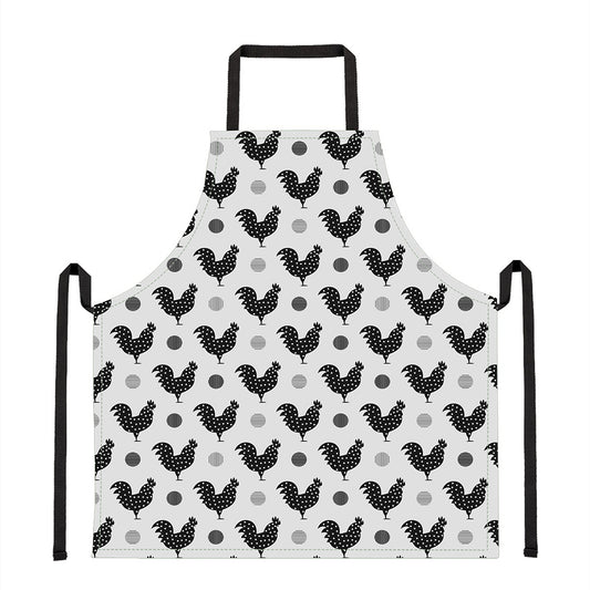 Polka Dot Rooster Pattern Print Apron