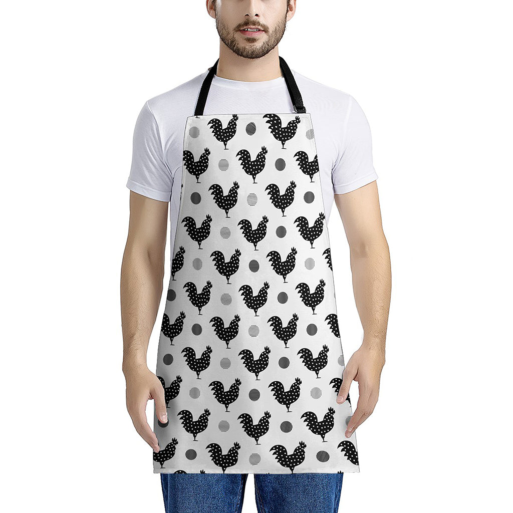 Polka Dot Rooster Pattern Print Apron