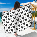 Polka Dot Rooster Pattern Print Beach Sarong Wrap