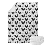 Polka Dot Rooster Pattern Print Blanket