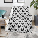 Polka Dot Rooster Pattern Print Blanket