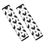 Polka Dot Rooster Pattern Print Car Seat Belt Covers