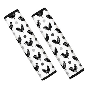 Polka Dot Rooster Pattern Print Car Seat Belt Covers