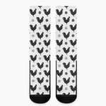 Polka Dot Rooster Pattern Print Crew Socks