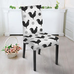 Polka Dot Rooster Pattern Print Dining Chair Slipcover