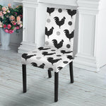 Polka Dot Rooster Pattern Print Dining Chair Slipcover