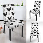 Polka Dot Rooster Pattern Print Dining Chair Slipcover