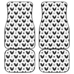 Polka Dot Rooster Pattern Print Front and Back Car Floor Mats