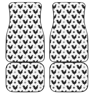 Polka Dot Rooster Pattern Print Front and Back Car Floor Mats