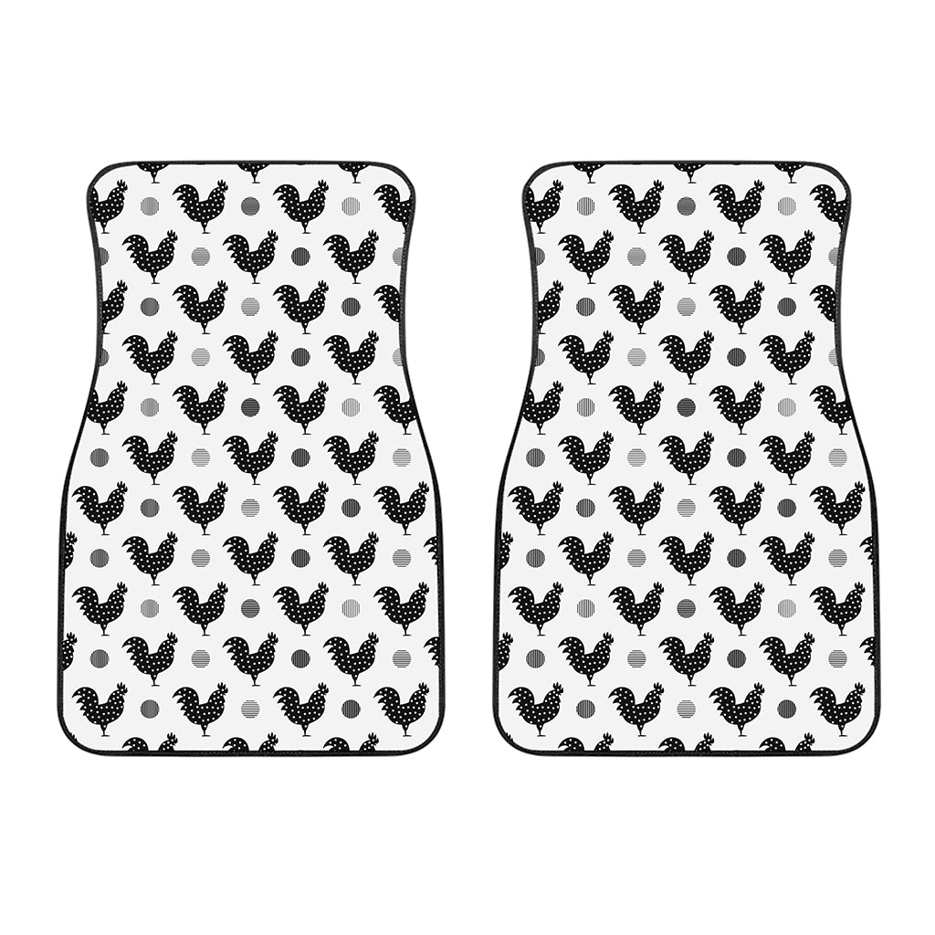 Polka Dot Rooster Pattern Print Front Car Floor Mats