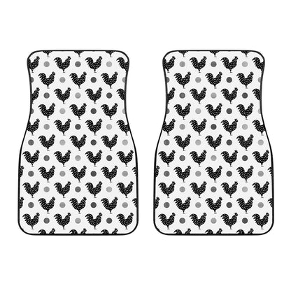 Polka Dot Rooster Pattern Print Front Car Floor Mats