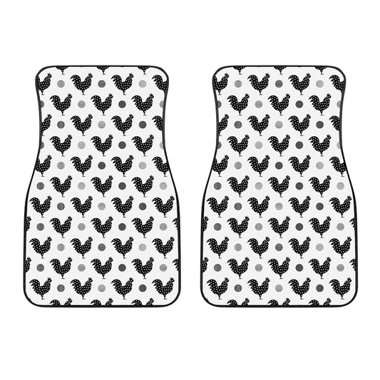 Polka Dot Rooster Pattern Print Front Car Floor Mats