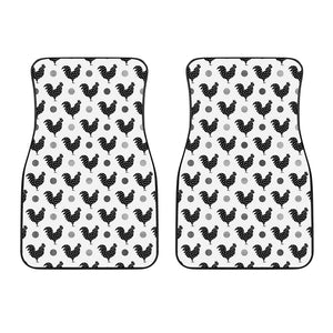 Polka Dot Rooster Pattern Print Front Car Floor Mats