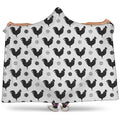 Polka Dot Rooster Pattern Print Hooded Blanket