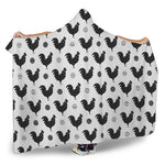 Polka Dot Rooster Pattern Print Hooded Blanket