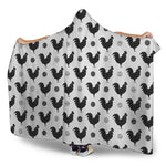 Polka Dot Rooster Pattern Print Hooded Blanket