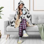 Polka Dot Rooster Pattern Print Hooded Blanket