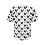 Polka Dot Rooster Pattern Print Men's Baseball Jersey