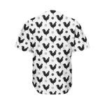 Polka Dot Rooster Pattern Print Men's Baseball Jersey