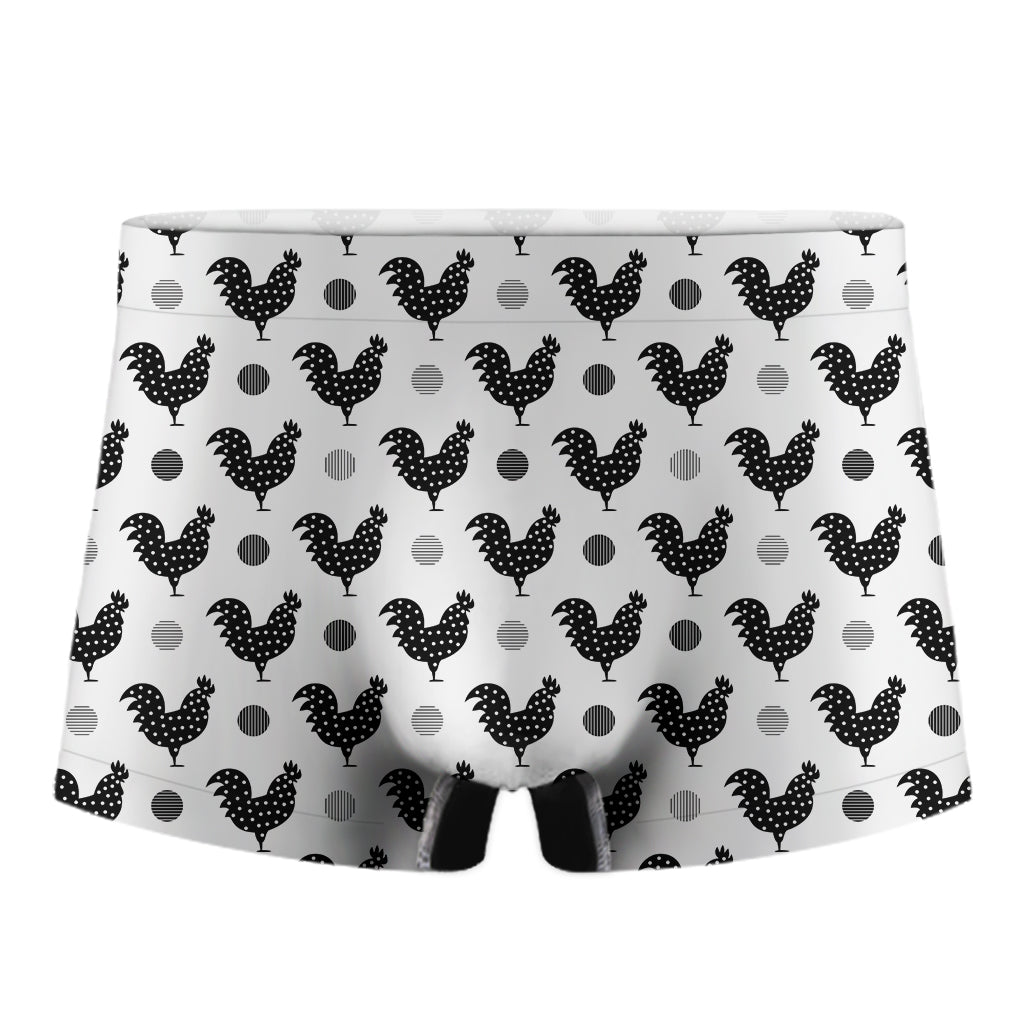 Polka Dot Rooster Pattern Print Men's Boxer Briefs