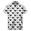 Polka Dot Rooster Pattern Print Men's Short Sleeve Shirt