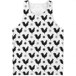 Polka Dot Rooster Pattern Print Men's Tank Top