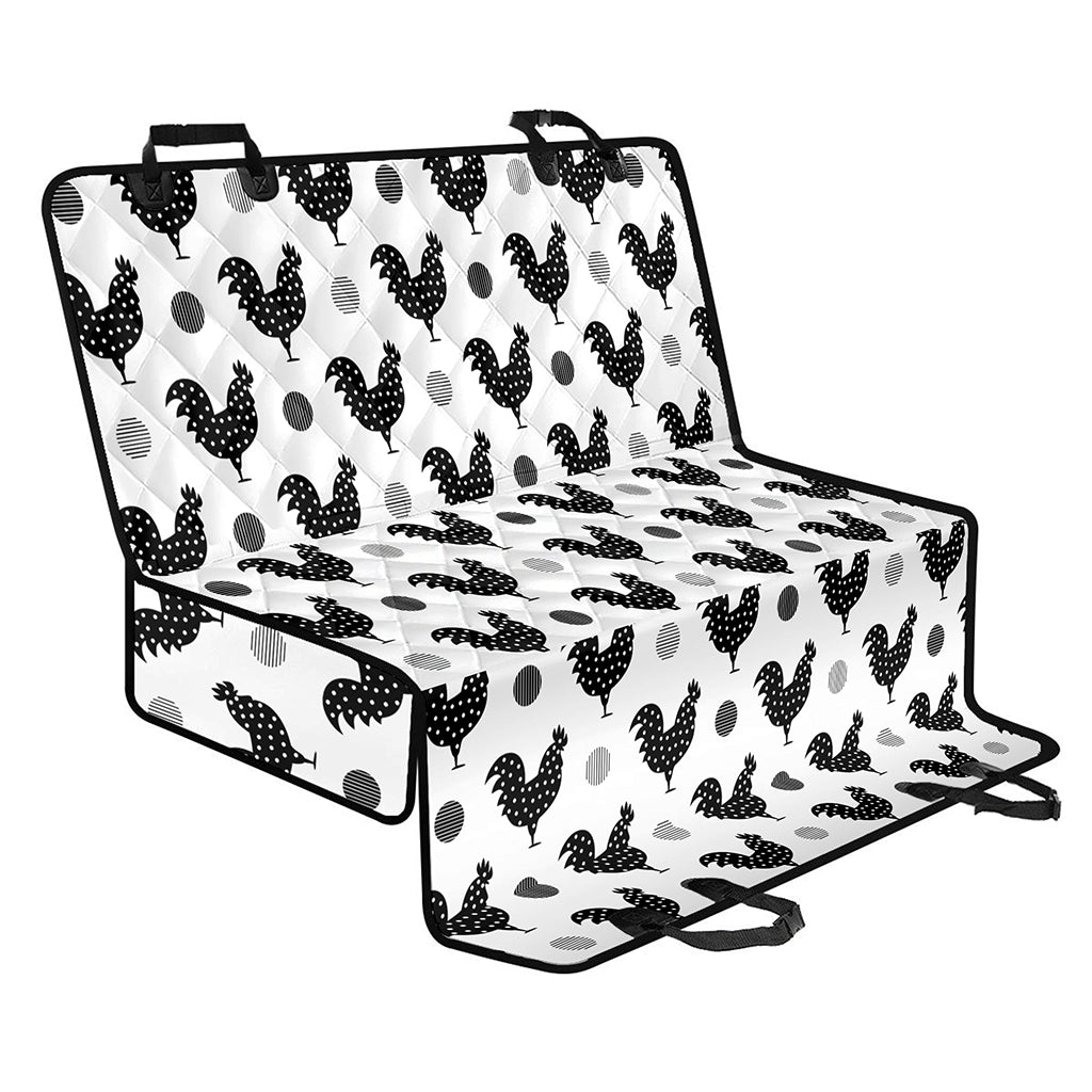 Polka Dot Rooster Pattern Print Pet Car Back Seat Cover