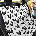 Polka Dot Rooster Pattern Print Pet Car Back Seat Cover