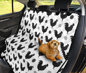 Polka Dot Rooster Pattern Print Pet Car Back Seat Cover