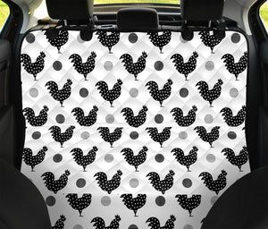 Polka Dot Rooster Pattern Print Pet Car Back Seat Cover