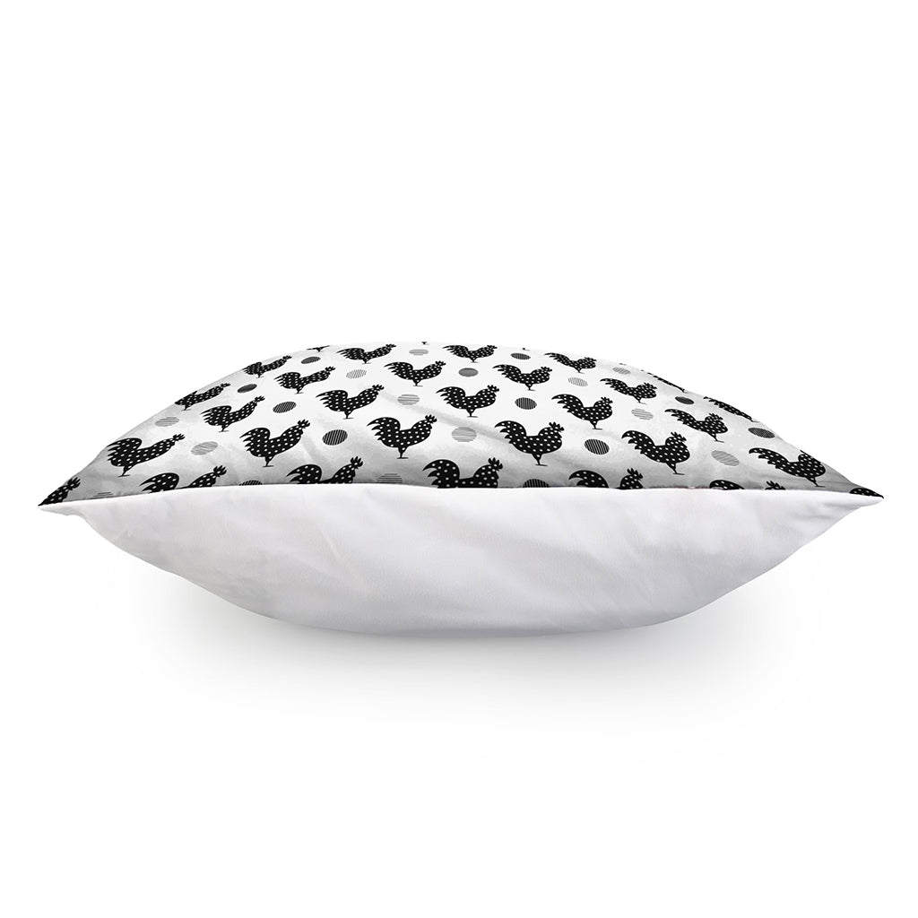 Polka Dot Rooster Pattern Print Pillow Cover