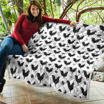 Polka Dot Rooster Pattern Print Quilt