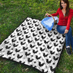Polka Dot Rooster Pattern Print Quilt
