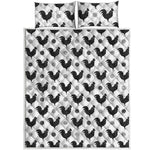 Polka Dot Rooster Pattern Print Quilt Bed Set