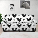 Polka Dot Rooster Pattern Print Sofa Cover