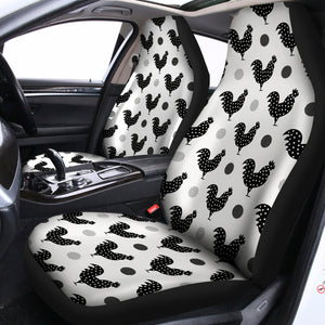 Polka Dot Rooster Pattern Print Universal Fit Car Seat Covers