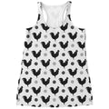 Polka Dot Rooster Pattern Print Women's Racerback Tank Top