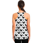 Polka Dot Rooster Pattern Print Women's Racerback Tank Top