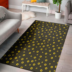 Polka Dot Sunflower Pattern Print Area Rug