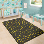 Polka Dot Sunflower Pattern Print Area Rug