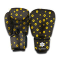 Polka Dot Sunflower Pattern Print Boxing Gloves