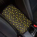 Polka Dot Sunflower Pattern Print Car Center Console Cover