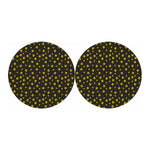 Polka Dot Sunflower Pattern Print Car Coasters