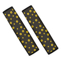Polka Dot Sunflower Pattern Print Car Seat Belt Covers