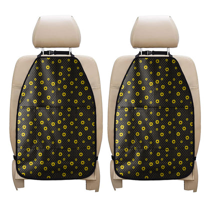 Polka Dot Sunflower Pattern Print Car Seat Organizers